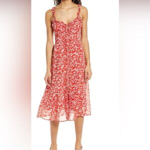 Floret Studios Red Floral Maxi Dress